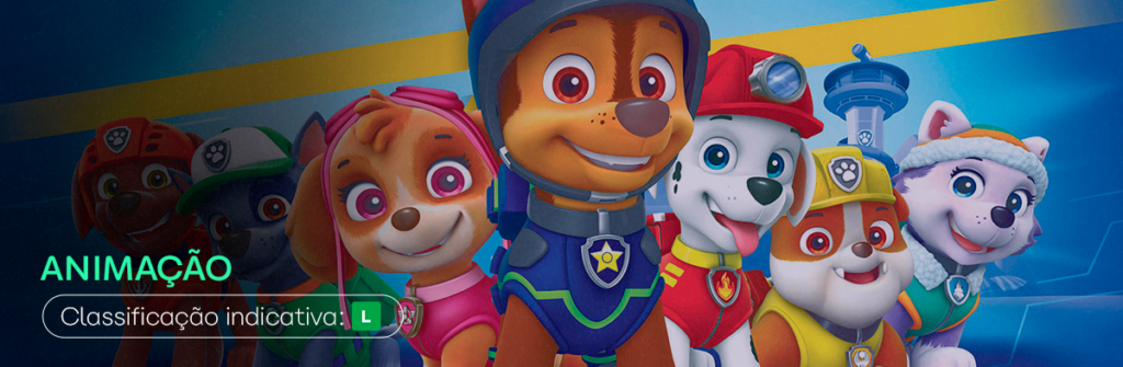 banner do filme Patrulha Canina como indicação de filme sobre páscoa