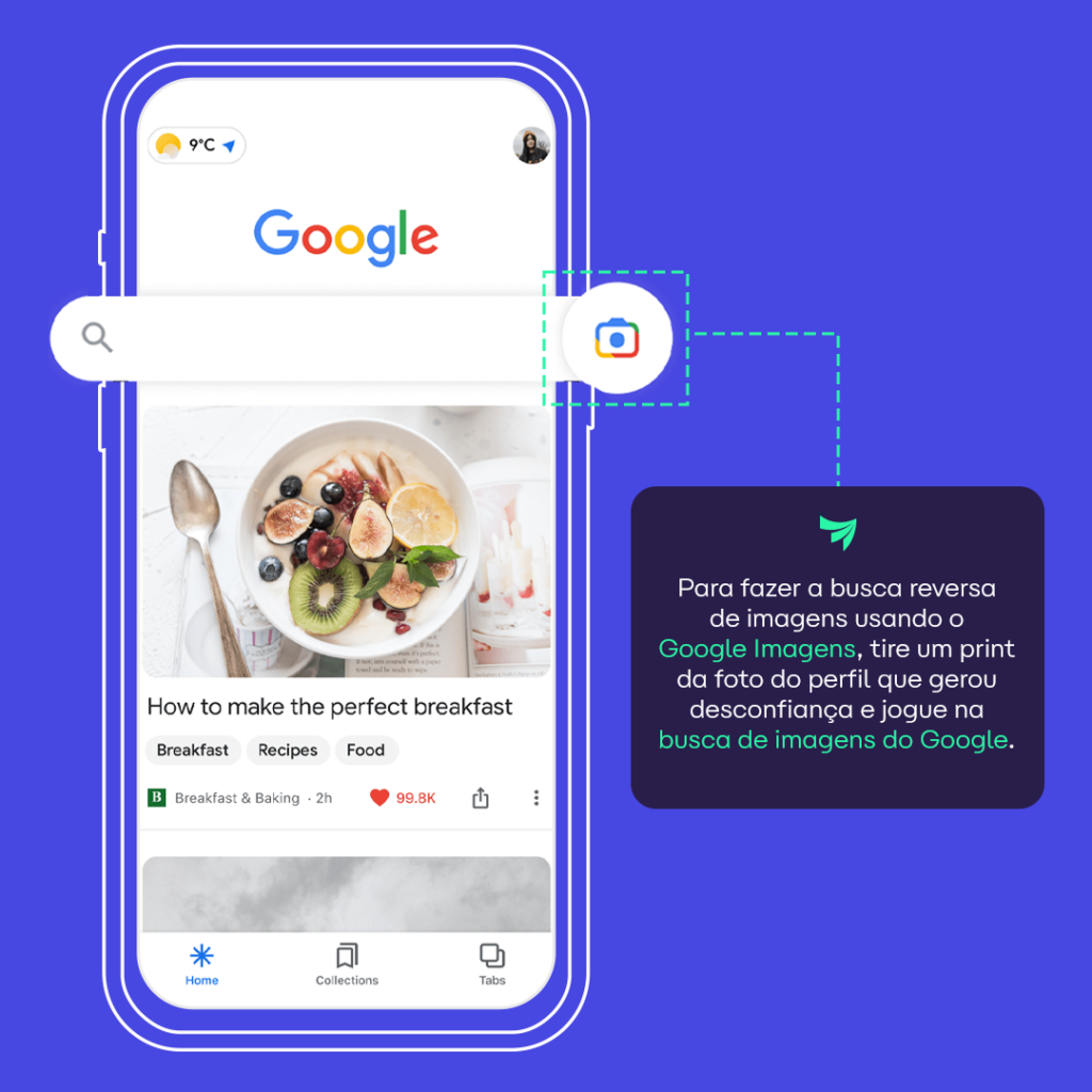Mecanismo de busca por imagens do Google para ajudar a identificar imagens falsas em golpes de catfish