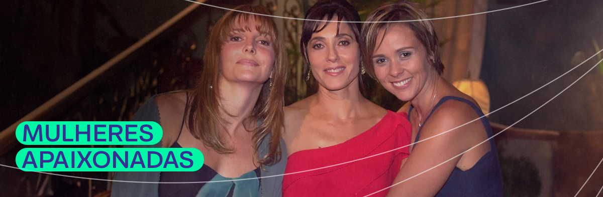 banner indicando a novela Mulheres Apaixonadas como opção para assistir no Dia da Televisão 